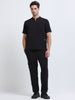 MedAir Men Black Half-Zip Collar Scrub Set