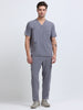MedAir Men Grey V-Neck Scrub Set