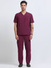 MedAir Men Wine V-Neck Scrub Set