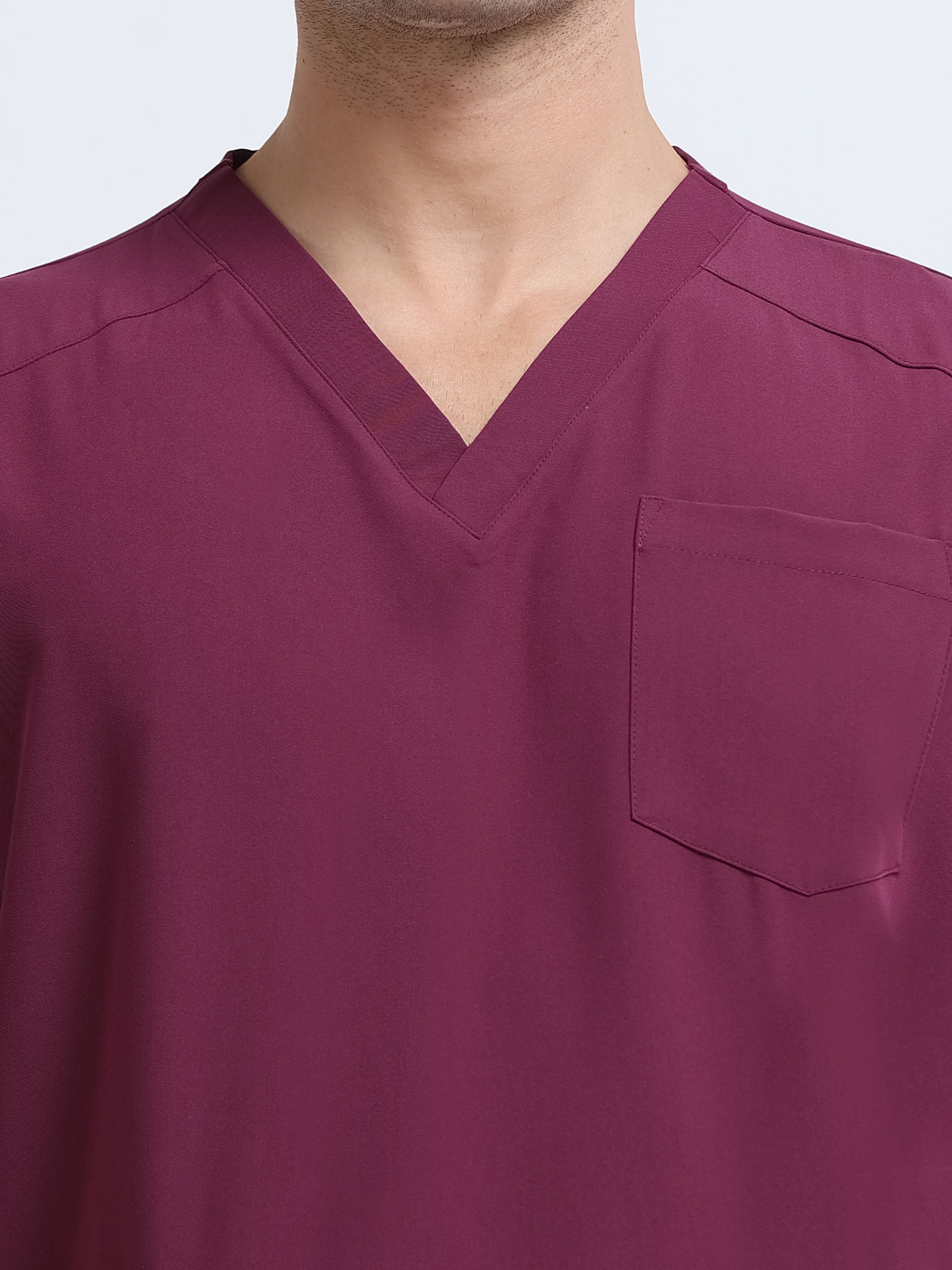 V-Neck & Chest Pocket Close-up