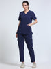 MedAir Women Navy V-Neck Scrub Set