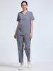 MedAir Women Grey V-Neck Scrub Set