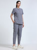 MedAir Women Grey Mandarin Collar Scrub Set
